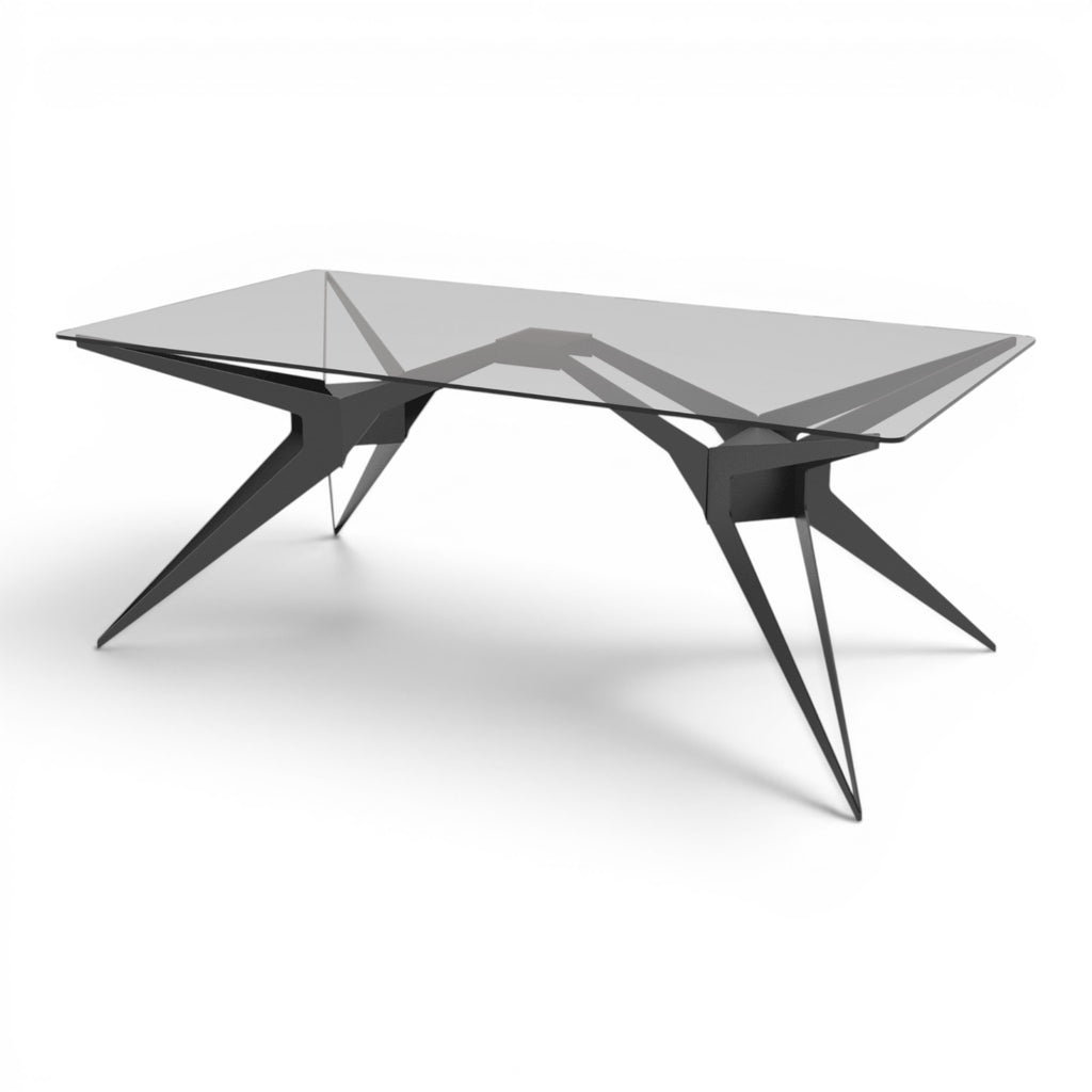 Spider Executive Desk Modern Glass & Metal Office Table - Elhelow Style office furniture, image 2