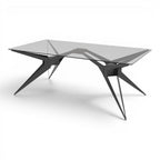 Spider Executive Desk Modern Glass & Metal Office Table - Elhelow Style office furniture, image 2