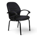 Black leather simple office waiting chair - Elhelow Style office furniture, image 2
