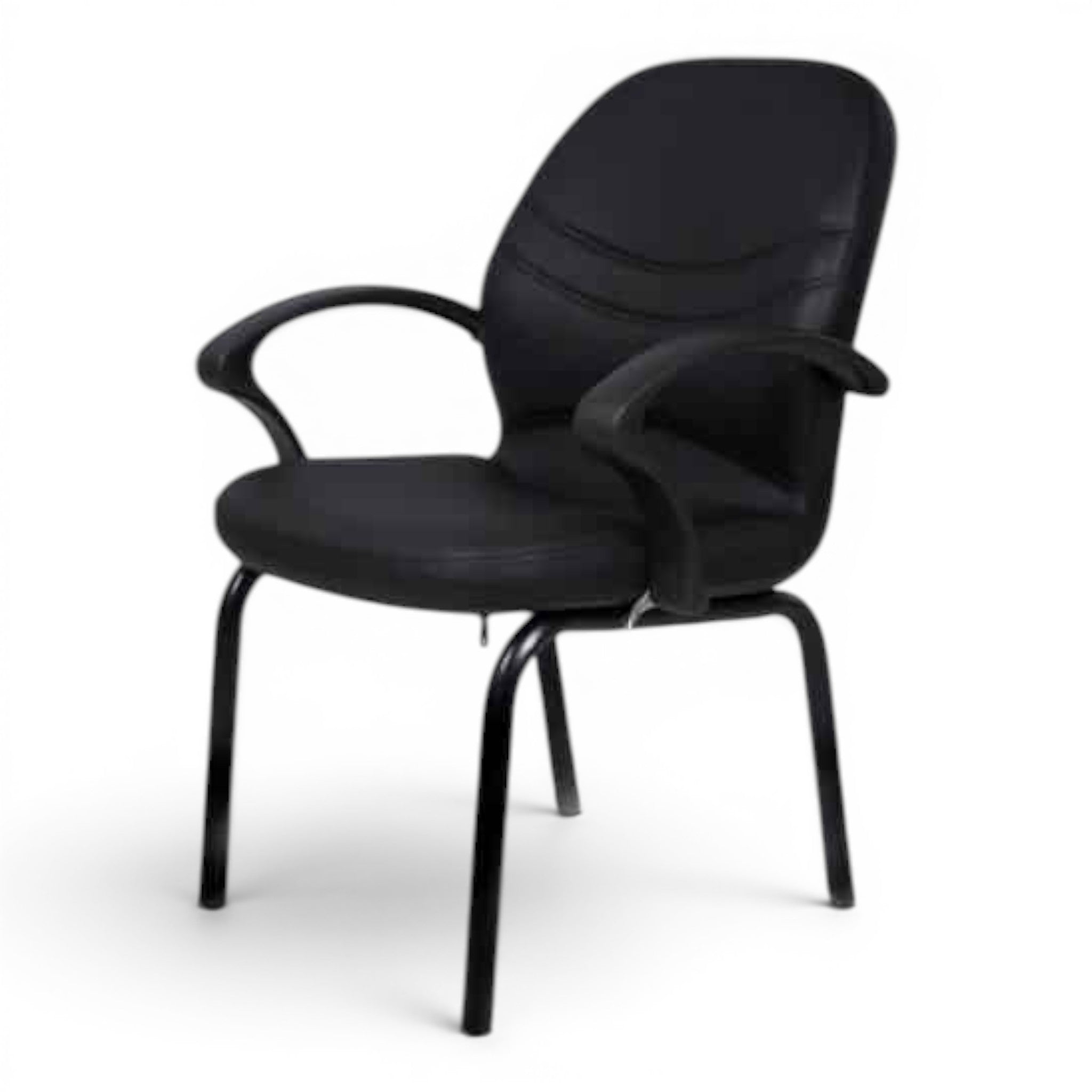 Black leather simple office waiting chair - Elhelow Style office furniture, image 2