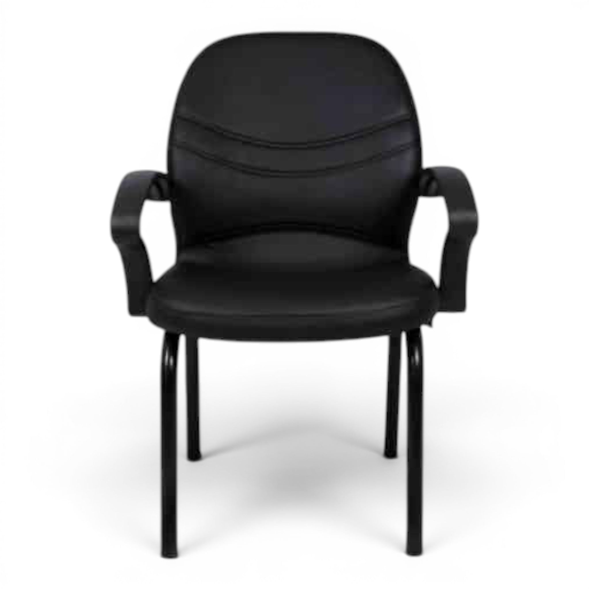 Black leather simple office waiting chair - Elhelow Style office furniture, image 1