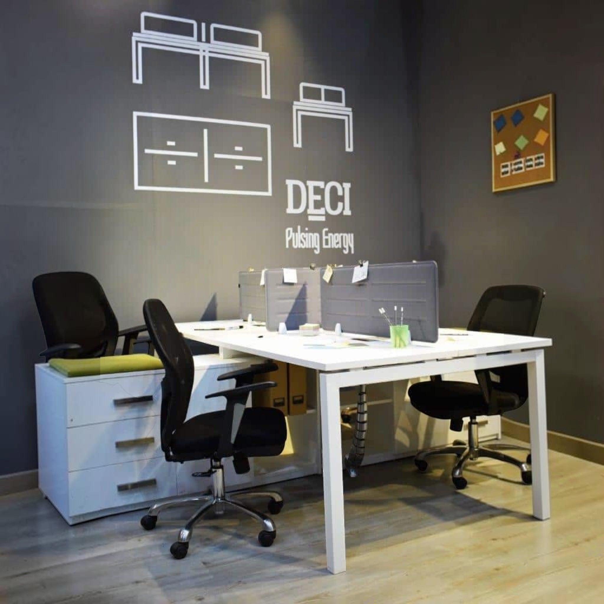 Best 4-Person White Office Workstation - Elhelow Style office furniture, image 3