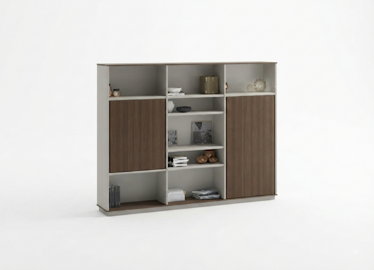 Platin Executive Cabinet | Wooden Storage with Doors & Shelves - Elhelow Style office furniture, image 1