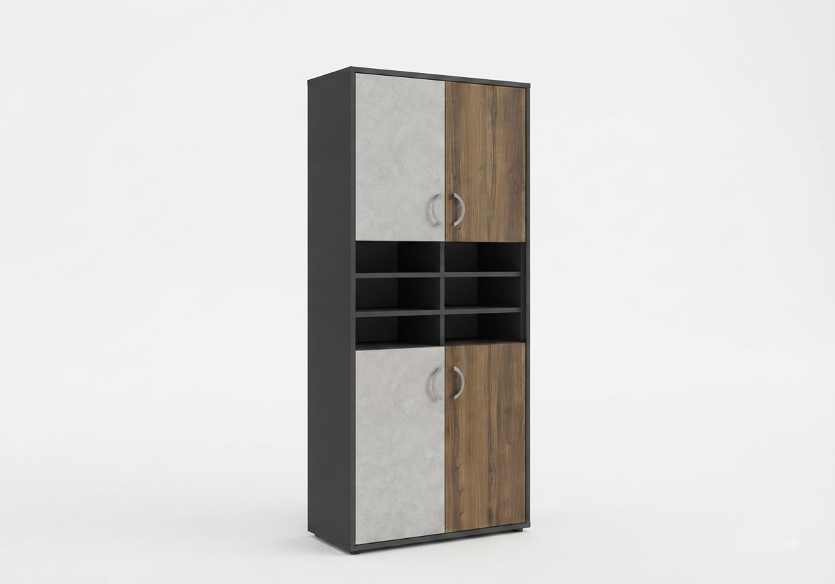 Soqu Executive Cabinet | Wooden Storage with Doors & Shelves - Elhelow Style office furniture, image 2