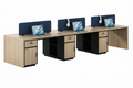 6-Person Workstation Desk And 6 Cluster