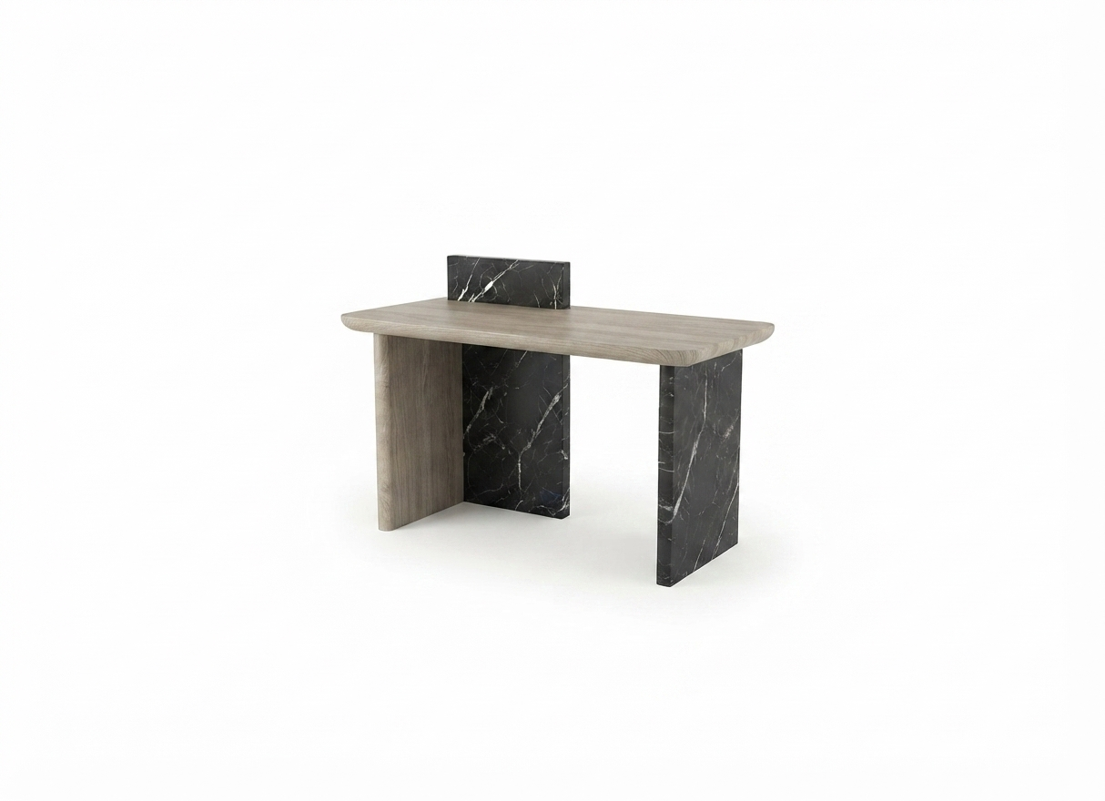 Marble Waiting Table | Small 60x60cm Office Side Table - Elhelow Style office furniture, image 1