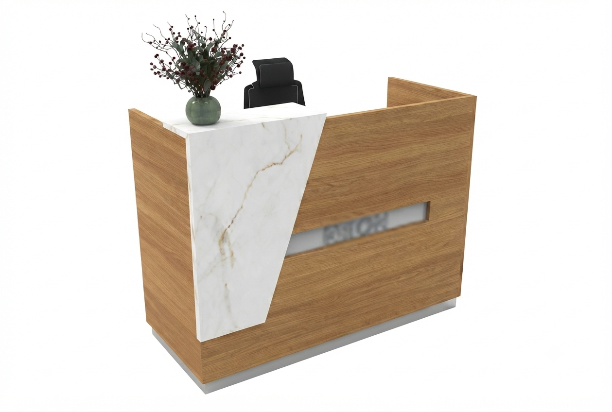 LINEA Reception Counter | Modern 240cm Corporate Counter - Elhelow Style office furniture, image 1
