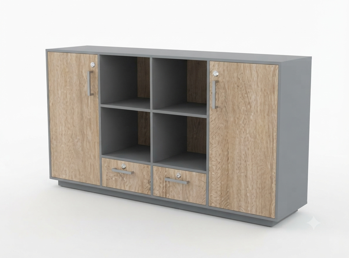 Sova Executive Cabinet | Wooden Storage with Doors & Shelves - Elhelow Style office furniture, image 1