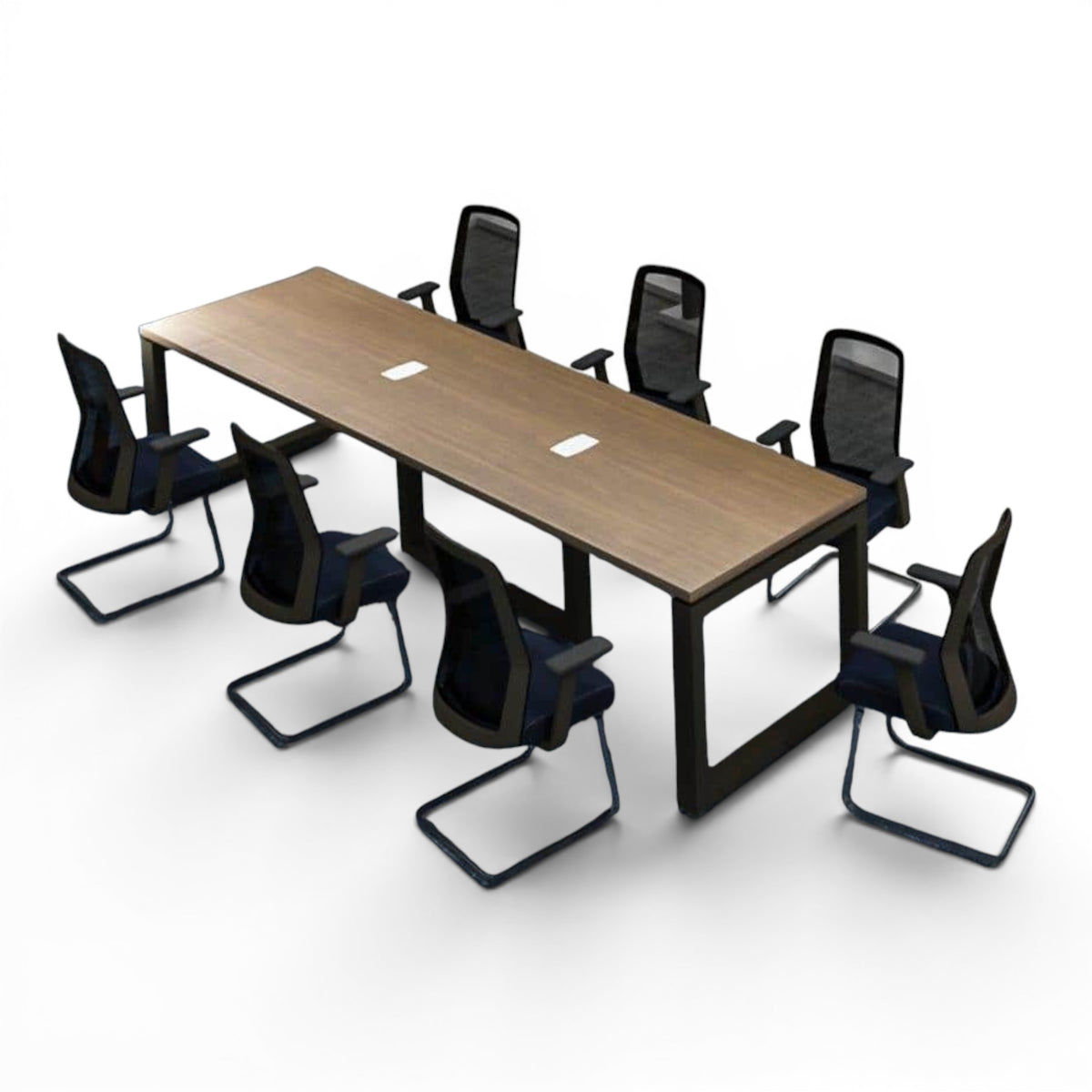 طاولة اجتماعات طويلة بكراسي مرتبة - Long Meeting Table With Chairs Arranged - Elhelow Style office furniture, image 1