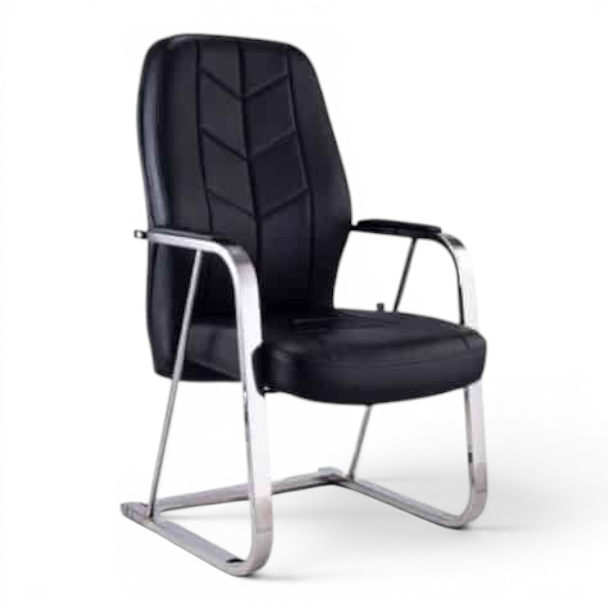 Best Fixed Black Leather Chair - Elhelow Style office furniture, image 2