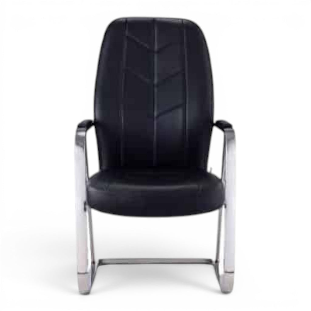 Best Fixed Black Leather Chair - Elhelow Style office furniture, image 1
