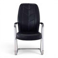 Best Fixed Black Leather Chair - Elhelow Style office furniture, image 1