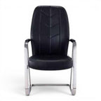 Best Fixed Black Leather Chair - Elhelow Style office furniture, image 1