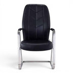 اكتشف أناقة كرسي الانتظار الجلدي الأسود - Elegant Waiting Black Leather Chair - Elhelow Style office furniture, image 1