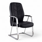 اكتشف أناقة كرسي الانتظار الجلدي الأسود - Elegant Waiting Black Leather Chair - Elhelow Style office furniture, image 2
