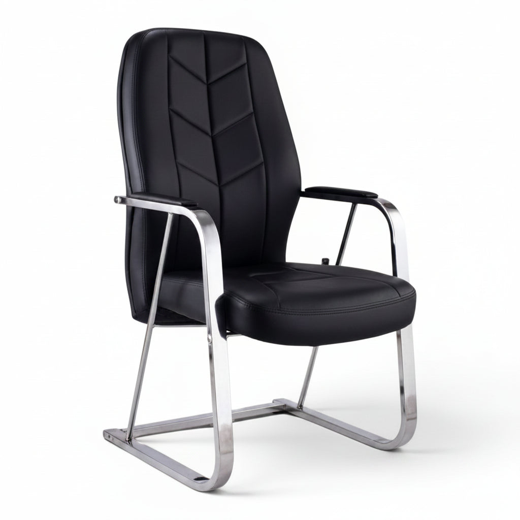 Discover the Elegant of Waiting Black Leather Chair - Elhelow Style office furniture, image 2