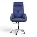 Blue Leather Manager Chair - Elhelow Style office furniture, image 1
