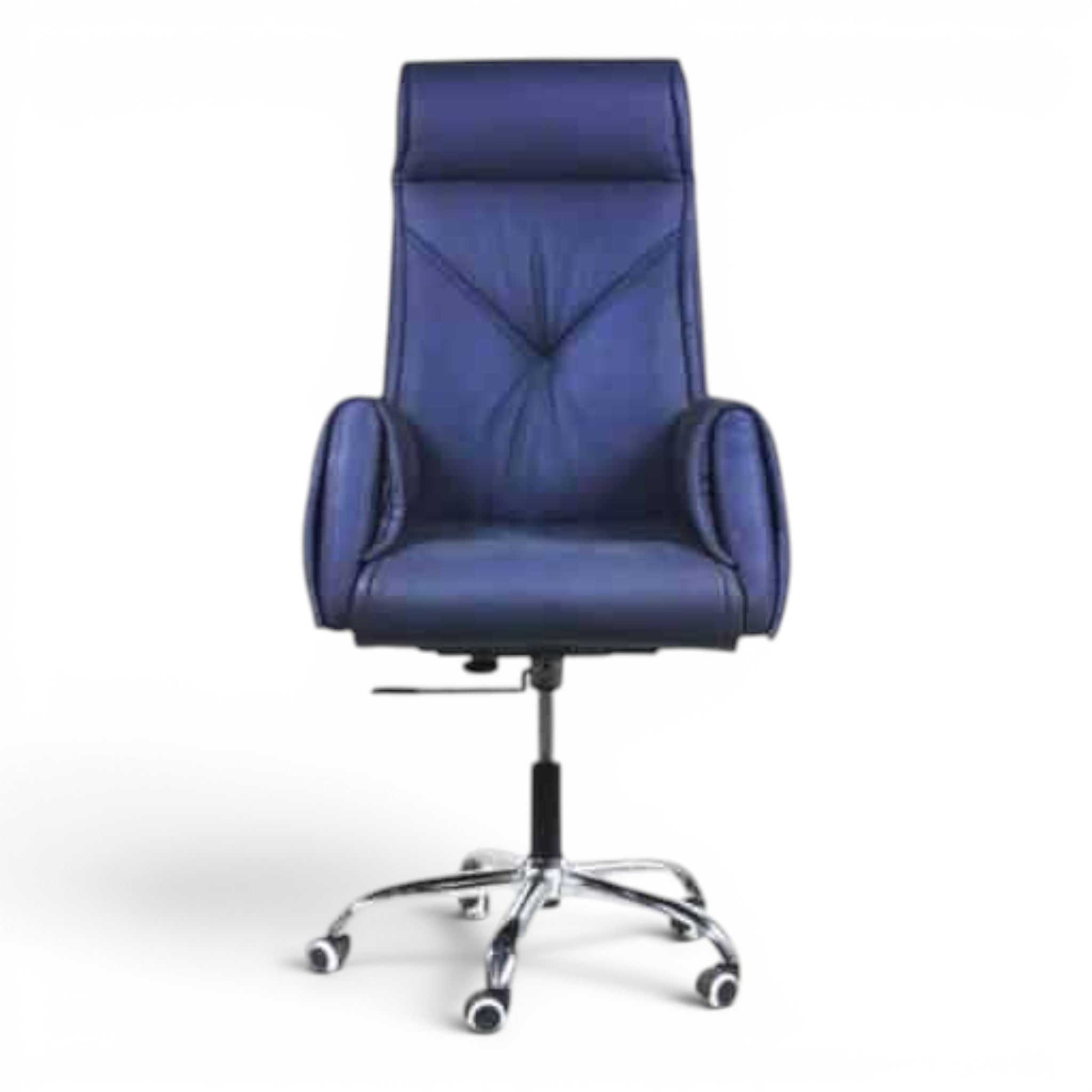 Blue Leather Manager Chair - Elhelow Style office furniture, image 1