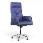 Blue Leather Manager Chair - Elhelow Style office furniture, image 2