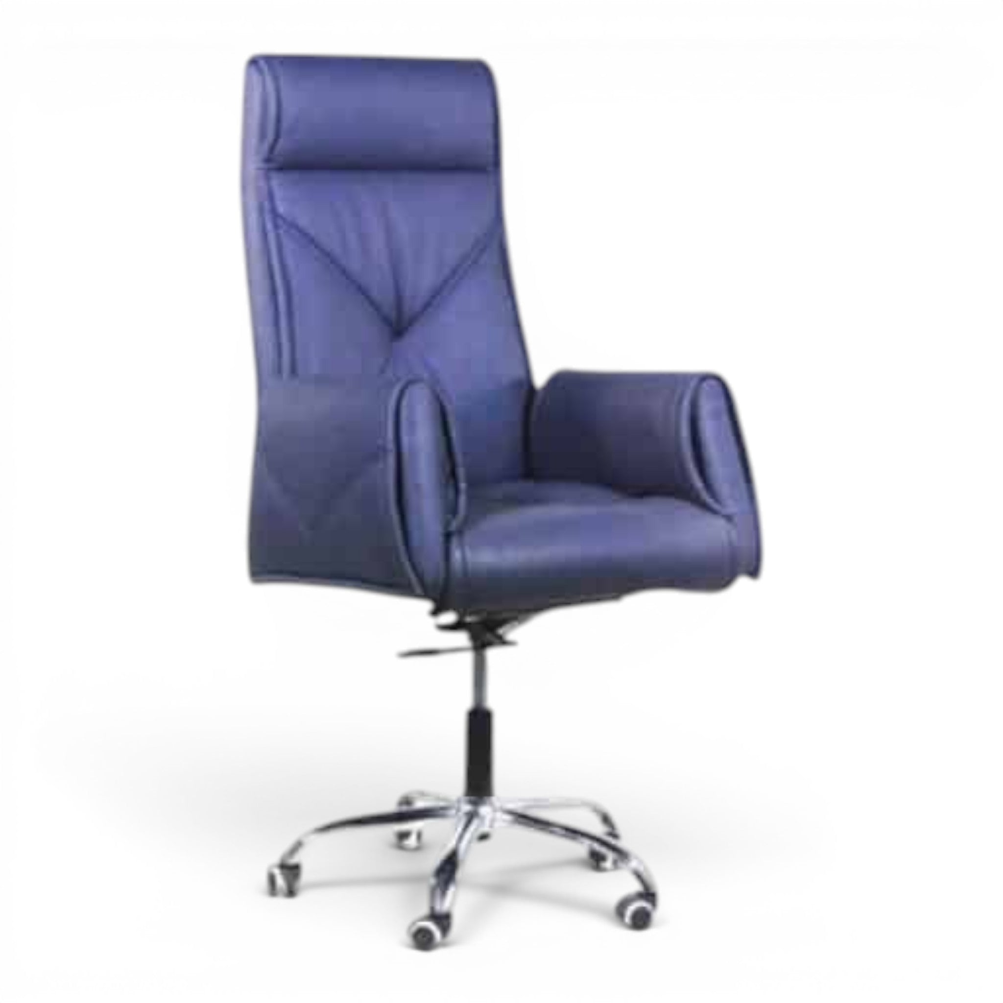 Blue Leather Manager Chair - Elhelow Style office furniture, image 2