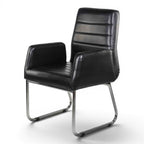 Black Leather Waiting Chair - Elhelow Style office furniture, image 2