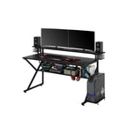 Premium Gaming Desk with Monitor Stand | Modern Multi-Tier PC Workstation