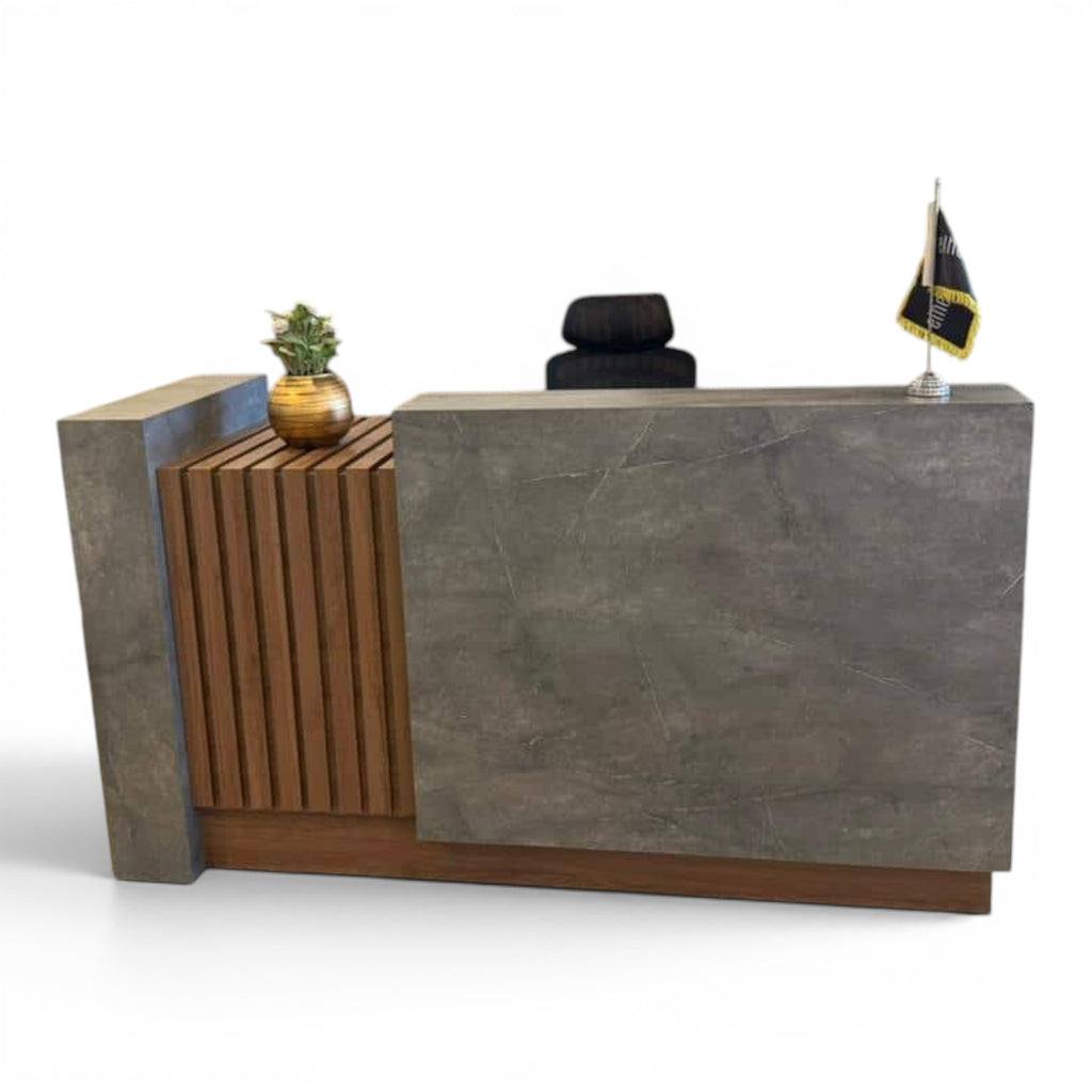 Crest Reception Counter – Reception Desk with Marble HPL Finish - Elhelow Style office furniture, image 2