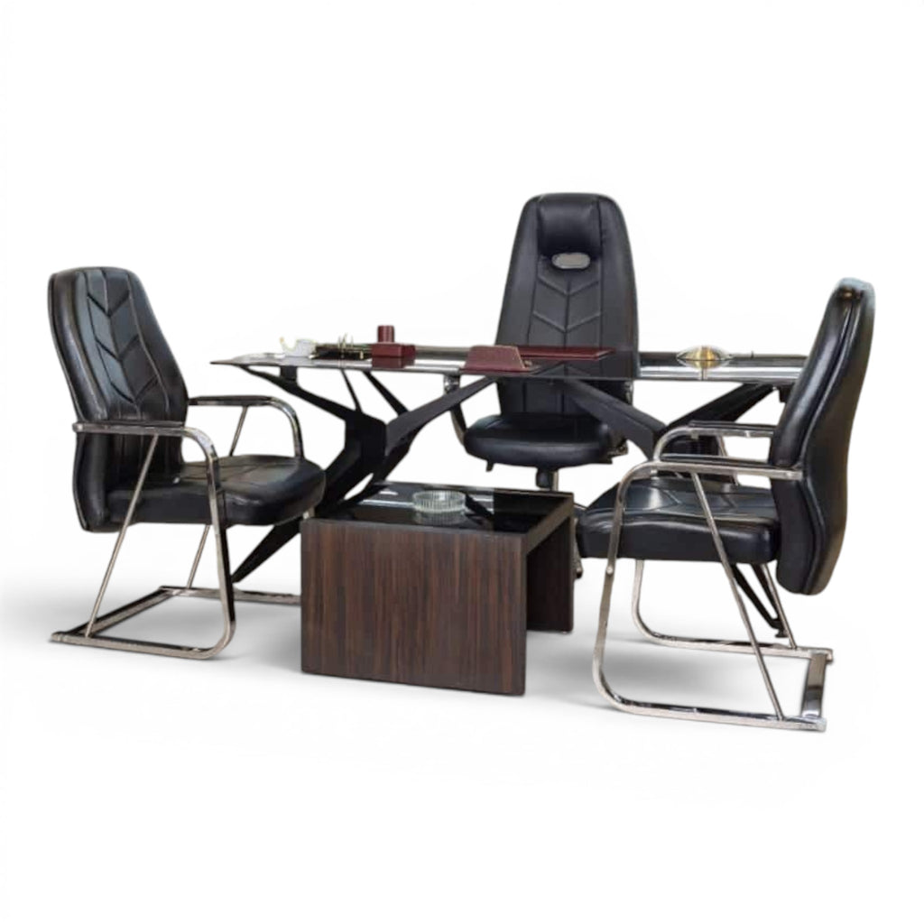 Spider Executive Desk Modern Glass & Metal Office Table - Elhelow Style office furniture, image 4