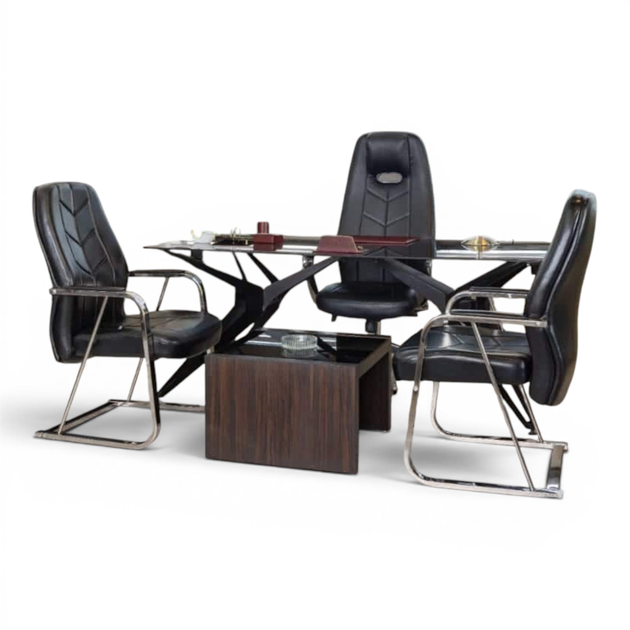 Spider Executive Desk Modern Glass & Metal Office Table - Elhelow Style office furniture, image 4