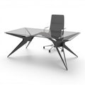 Spider Executive Desk Modern Glass & Metal Office Table - Elhelow Style office furniture, image 1