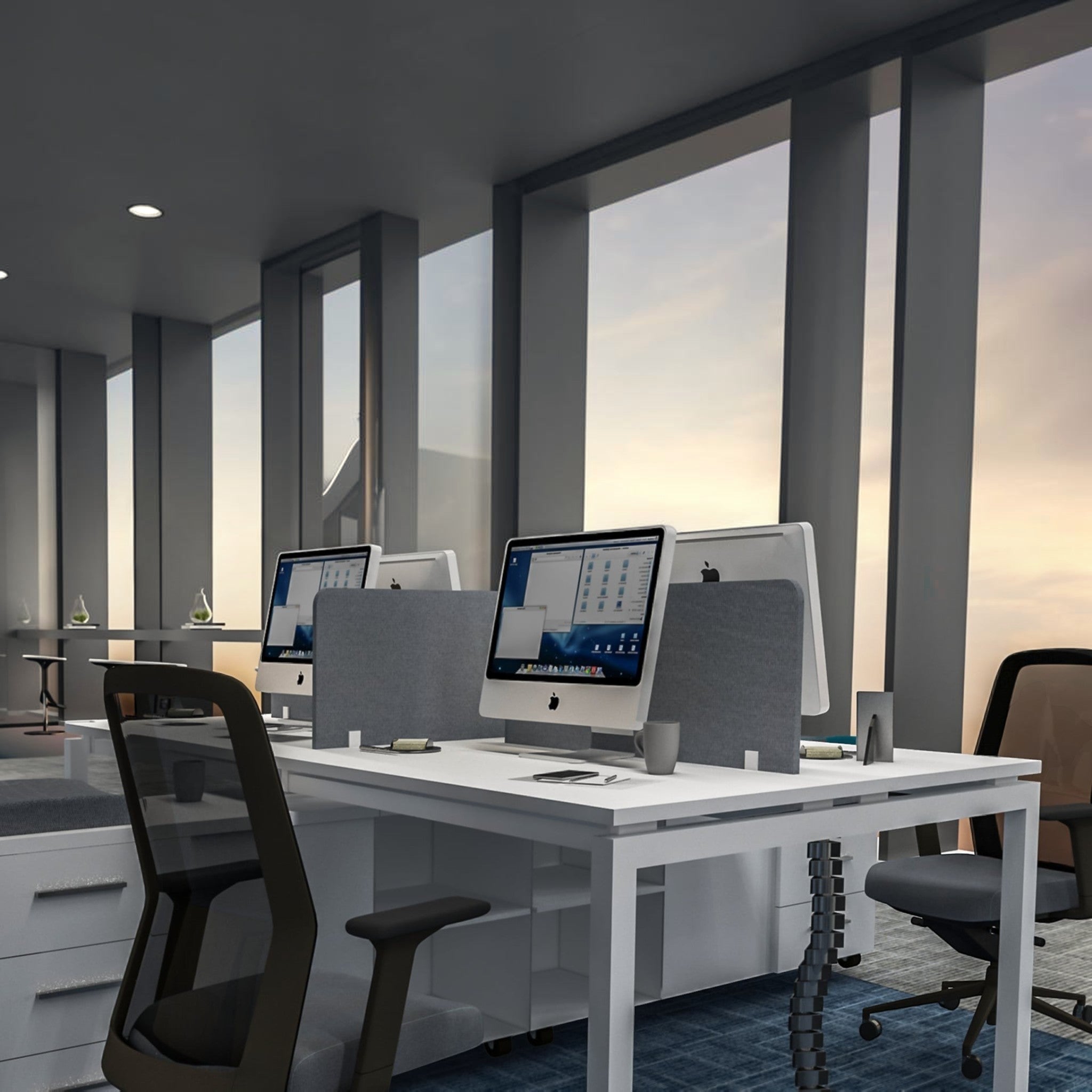 Best 4-Person White Office Workstation - Elhelow Style office furniture, image 2