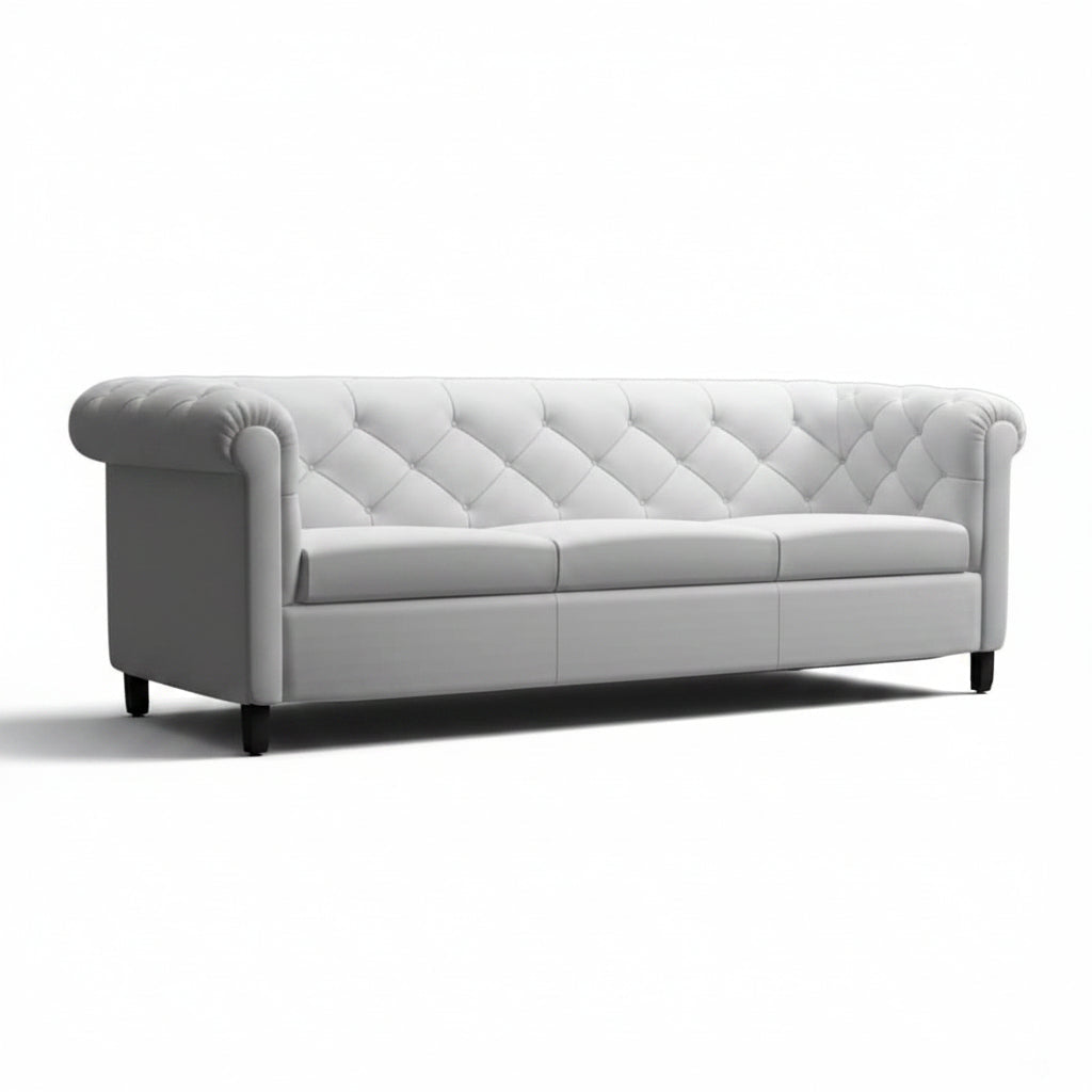 Beechwood sofa with high-quality leather upholstery