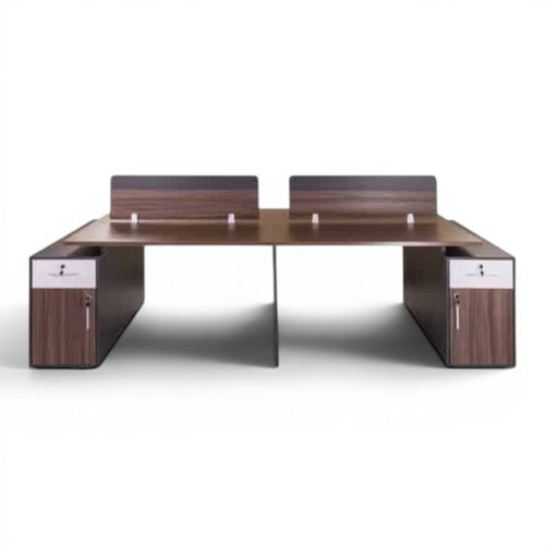 4-Person Workstation Desk And 4 Cluster - Elhelow Style office furniture, image 2
