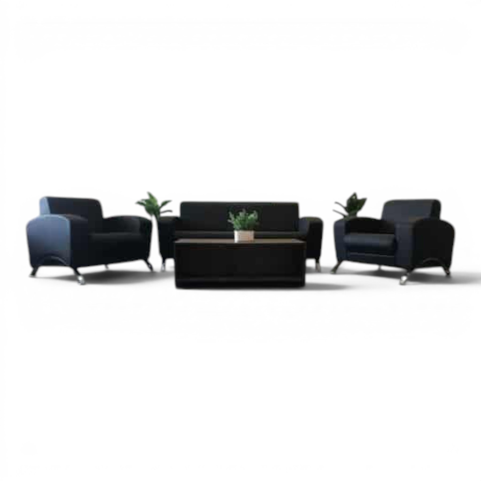 Sofa set 1 Sofa With High-Quality Leather And 2 Chairs