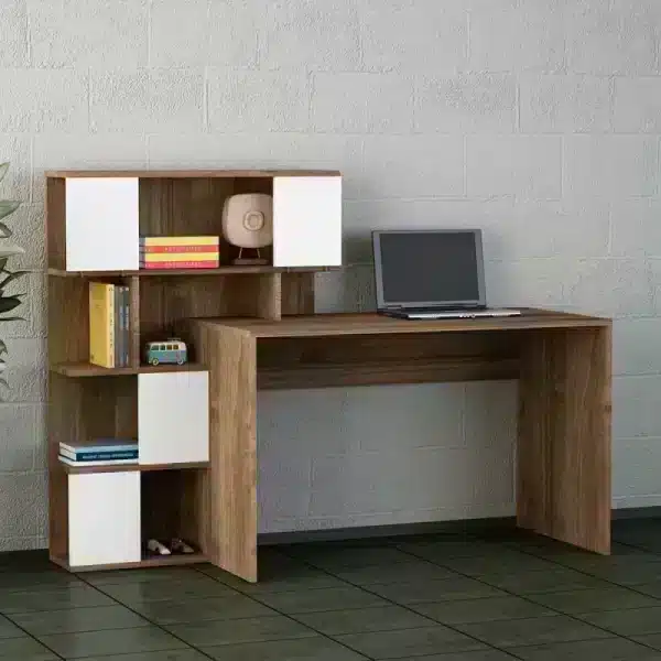 Simple Wood Desk With Shelves