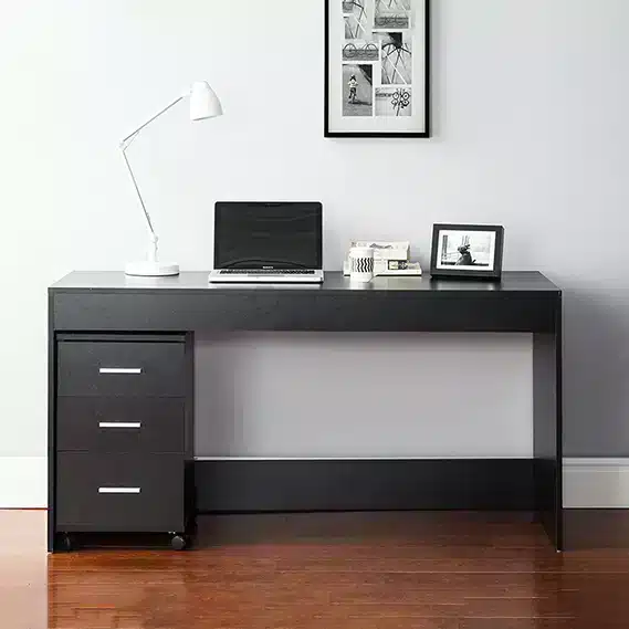 Wooden Study Desk With 3 Side Drawers
