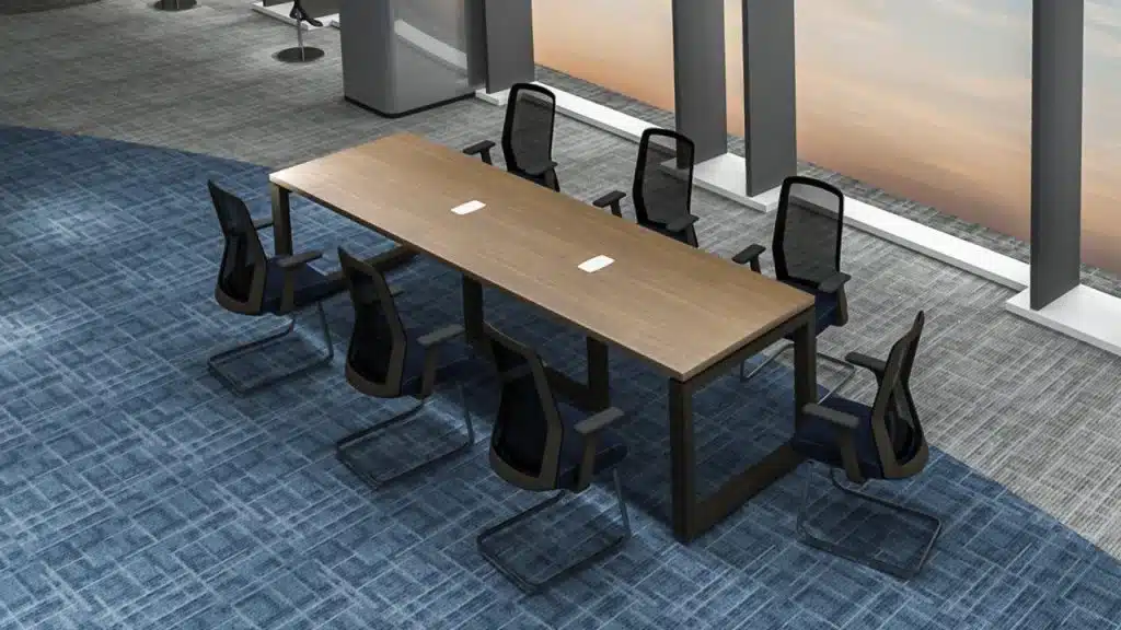 Long Meeting Table With Chairs Arranged