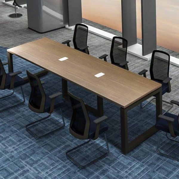 Long Meeting Table With Chairs Arranged