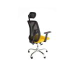 Black Yellow Adjustable Chair With Headrest