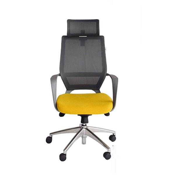 كرسي شبكي مثالي مع مسند للرأس-Black Yellow Adjustable Chair With Headrest