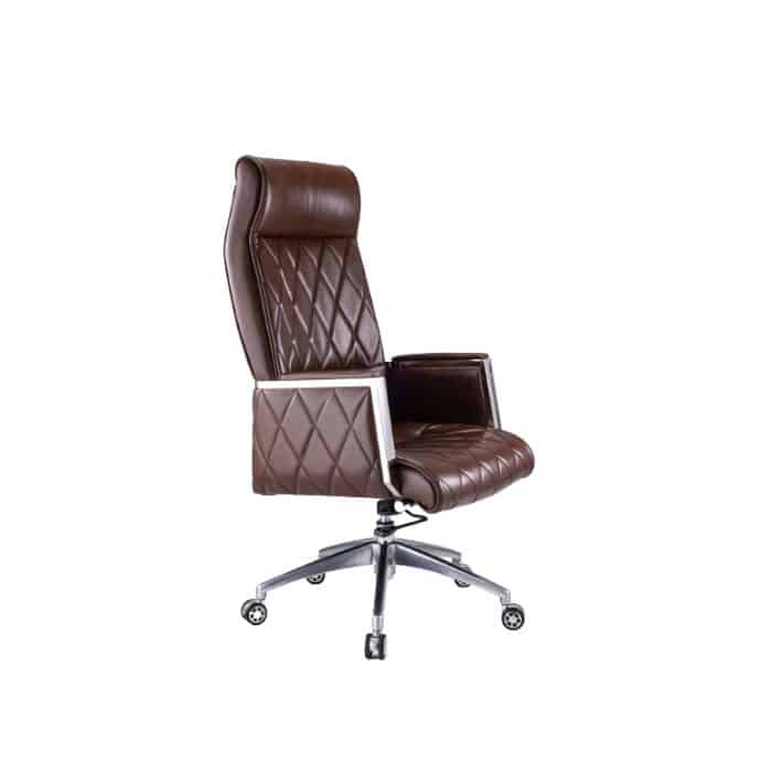 كرسي مكتب مدير فخم جلد بني-Brown Leather Executive Office Chair