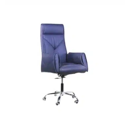 كرسي مدير جلد أزرق-Blue Leather Manager Chair