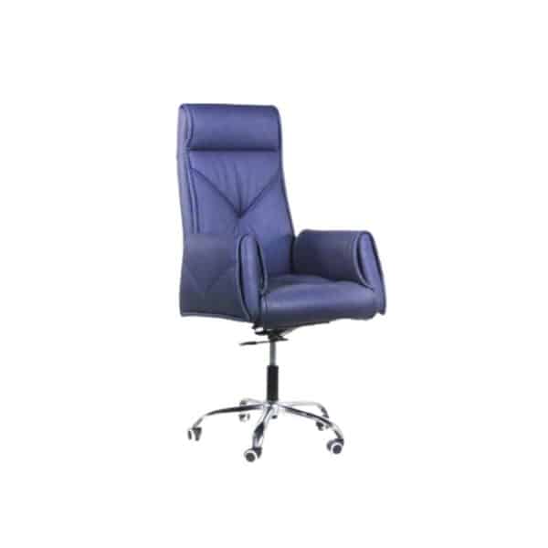 كرسي مدير جلد أزرق-Blue Leather Manager Chair