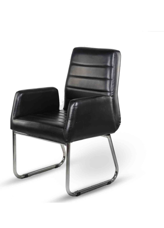 Black Leather Waiting Chair
