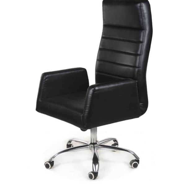كرسي مدير مرتفع جلد أسود كلاسيكي-Manager High Chair