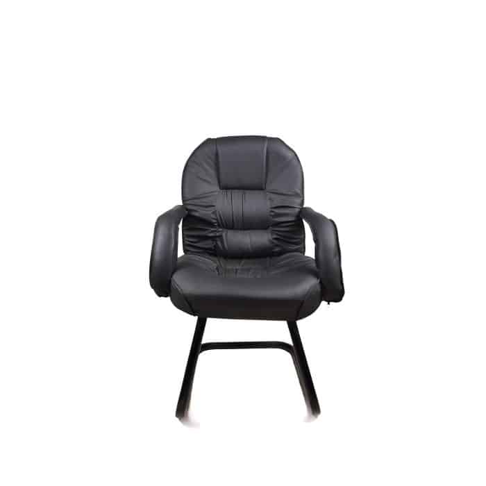 Black Leather Waiting Office Chair
