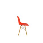 Plastic kids chair with wood legs