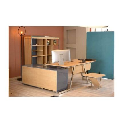 Light Brown And Grey Wood Desk