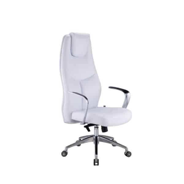 Luxury Modern Leather White Chair-كرسي أبيض جلد حديث فاخر