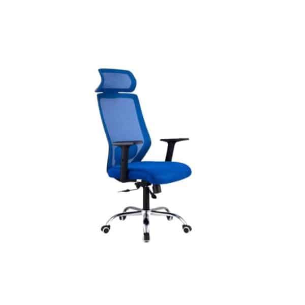 كرسي شبكي أزرق عالي الظهرBlue Upper Managment Mesh- Chair